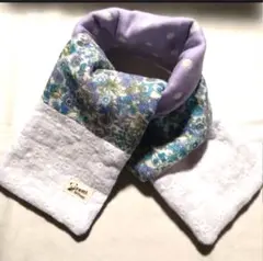 リバティ風花柄＆レース☆8重ガーゼ☆首巻きタオル