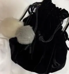beams ベロア巾着バック　ブラックのサムネイル