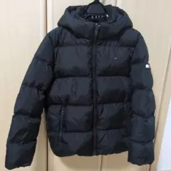 トミーヒルフィガー フード付きダウンコート ブラック 152cm