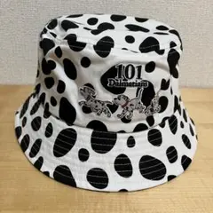 【美品】ディズニー 101匹わんちゃん バケットハット ダルメシアン柄 58cm
