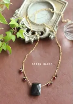 手作り応援！キットです。オブシディアンのクラシカルネックレス