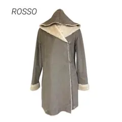 ROSSO フェイクムートンコート 裏ボア フード付 カーキ系 F a6a014