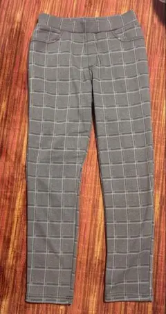 レディースパンツ　チェック　M 裏起毛
