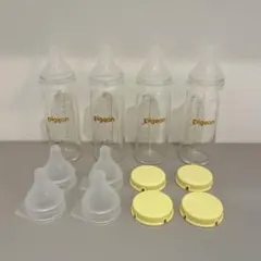 【ゆりぃ様専用】Pigeon 産院用哺乳瓶2本 乳首SS2個 流動大2個