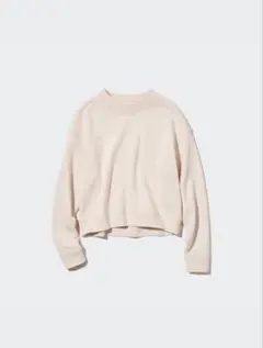 【新品】ユニクロ クロップドスウェットシャツ M オフホワイト