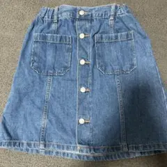 デニムブルー ボタン付きスカート 100cm~ GU 150
