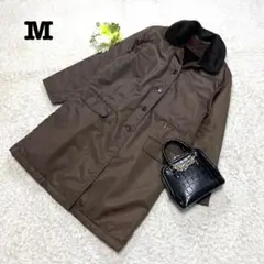 ロングコート　ダウン　ライナー付　フェイクファー　ブラウン　ゆったり　M