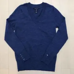 GAP イタリアンメリノウール Vネックセーター M ネイビー