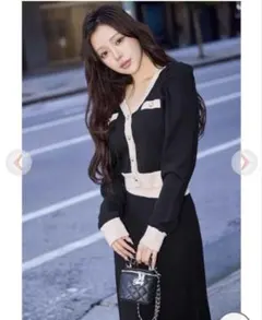 rady バイカラーニットセットアップ ロングスカート