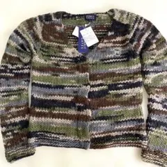 タグ付き未使用　パーリーゲイツ　ニットカーディガン　アースカラー　カモフラ柄　M