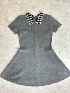 ZARAグレー Mサイズ ひざ丈ワンピース