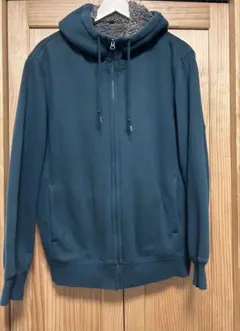 【中古品】裏ボアカットソーパーカー 緑 XL