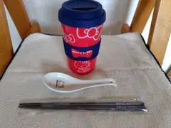 【非売品　新品未使用】　ハローキティ　タンブラー＆おはしとれんげセット