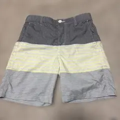 新品　OP ストライプ水着 グレー/イエロー