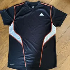 adidas CLIMLITE メッシュシャツ S 黒/オレンジ
