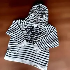 ストライプ柄 フード付きパーカー