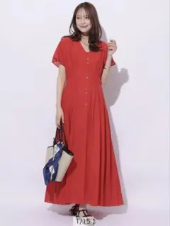 Mystrada カットワークワンピース 赤 - メルカリ