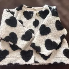 ハート柄ボアジャケット サイズ90