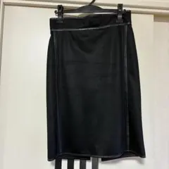 ヘルムートラング スカート レザー 羊革 黒 ストレッチ サイズ2