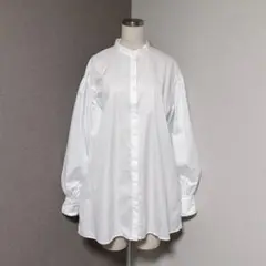 ムルーア ボリュームスリーブ オーバーサイズ シャツ ホワイト