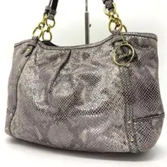 COACH 30100 パイソンプリント バッグ トートバッグ レディース - メルカリ