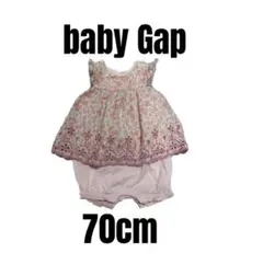 【ベビーギャップ】美品　花柄ノースリーブロンパース　ワンピース風　70cm