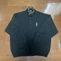 ブラックポロニット・刺繍ロゴ付き