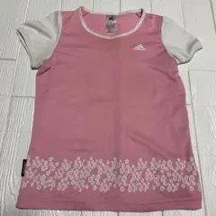 アディダス adidas フラワープリントTシャツ ピンク　160サイズ
