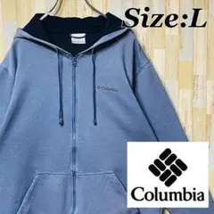 Columbia コロンビア フルジップ パーカー ブルー 裏起毛