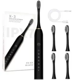 【新品】音波振動歯ブラシ X3 6段階振動 ブラシ４本入 高い防水性能 予防のサムネイル
