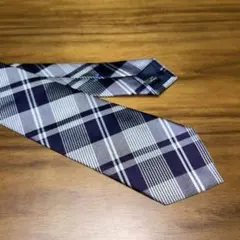 【LES MUES】 紫チェック　シルク100%