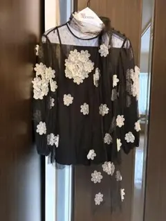 RED VALENTINO チュール 花柄刺繍レースブラウスのサムネイル