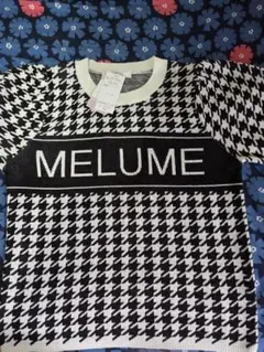 MELUME ハウンドトゥース柄 半袖Tシャツ L新品未使用タグ付き