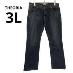 刺繍入り デニムパンツ 美脚シルエット カジュアル 3L 4L 大きめサイズ