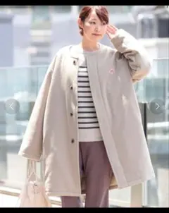 DANTON × Ray BEAMS / 別注 モッサ ノーカラー ダウンコート