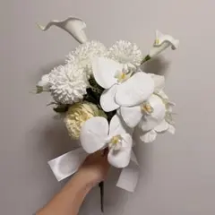 ⌘カラーリリィ×胡蝶蘭×芍薬⌘ウェディングブーケ 和装ブーケ 造花