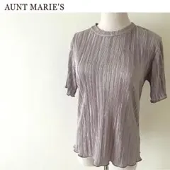 美品 Aunt Marie's トップス 半袖 Tシャツ グレージュ プリーツのサムネイル