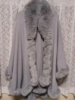 極美品 グレース フード付 フォックスファートリミングカシミヤ