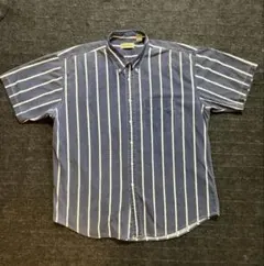80s 90s L.L.Bean 半袖シャツ ネイビー/ホワイト 旧タグ