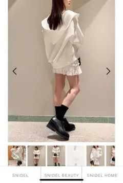 snidel ボリュームパーカー ホワイト