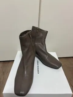 URBAN RESEARCH ブラウンレザーアンクルブーツ