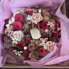 プリザーブドフラワーリース ピンク系