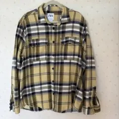 ZARA チェックシャツ イエロー ネルシャツ
