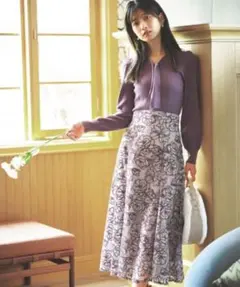 美品＊プロポーションボディドレッシングエンブロイダリーフラワーマーメイドスカート