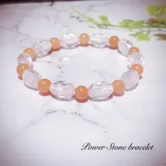 99.天然石　ローズクォーツ　オレンジアベンチュリン　ブレスレット