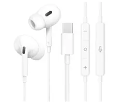 タイプcイヤホン有線iphone15/16対応リモコン付カナル型防水 ホワイト