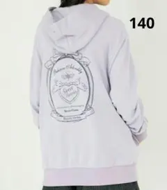 メゾピアノ　バニーフレーム バックプリントゆったりパーカ