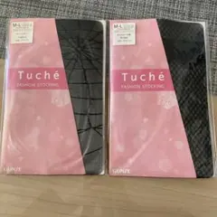 ストッキング GUNZE トゥシェ タイツ　網タイツ　スパイダー　ローズ柄