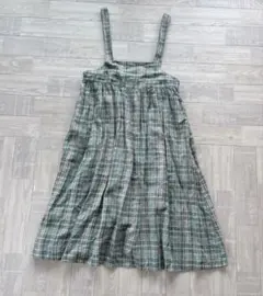 サマンサモスモス　ジャンスカ　Cross×Linen　グリーン　チェック