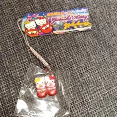 ハローキティ　キティ　根付けストラップ　横浜限定　赤い靴バージョン　2009年製